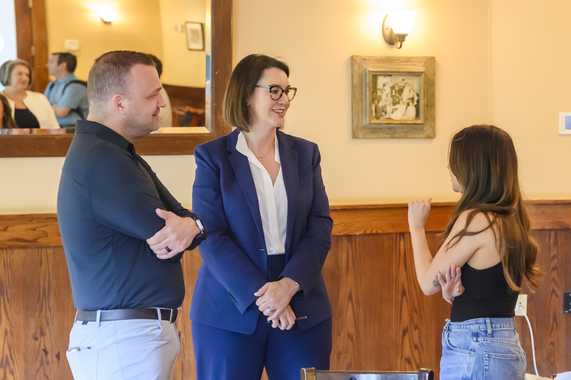 Kara Smith Brown talking with workshop attendees